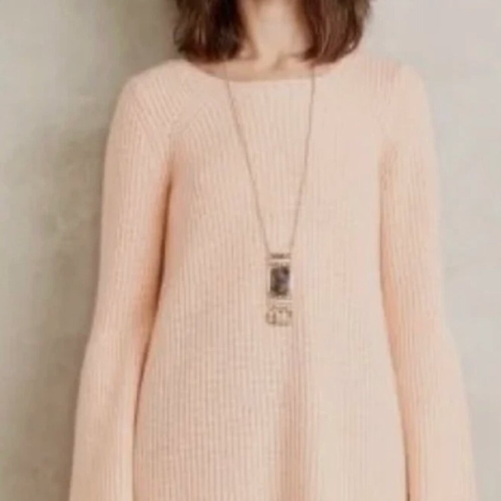 MOTH 100% cashmere sweater tunic bell sleeve pink sz S